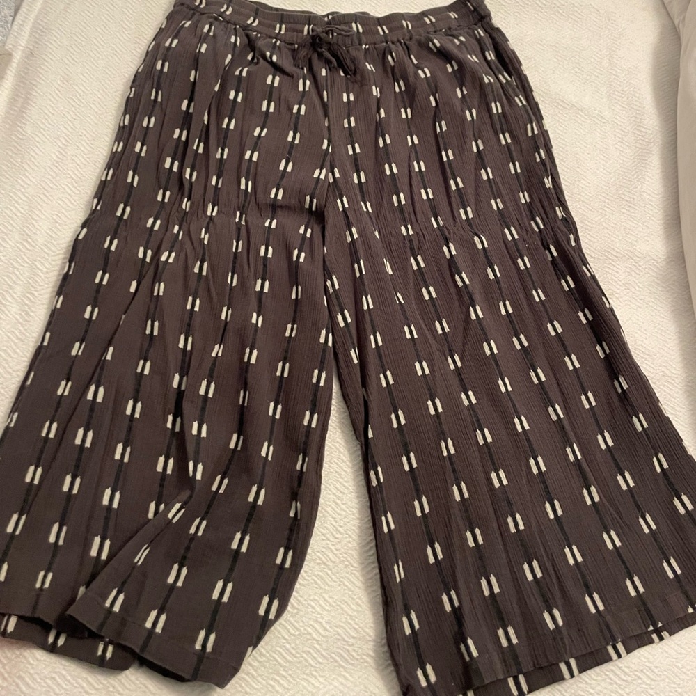 drawstring crop gauze pant